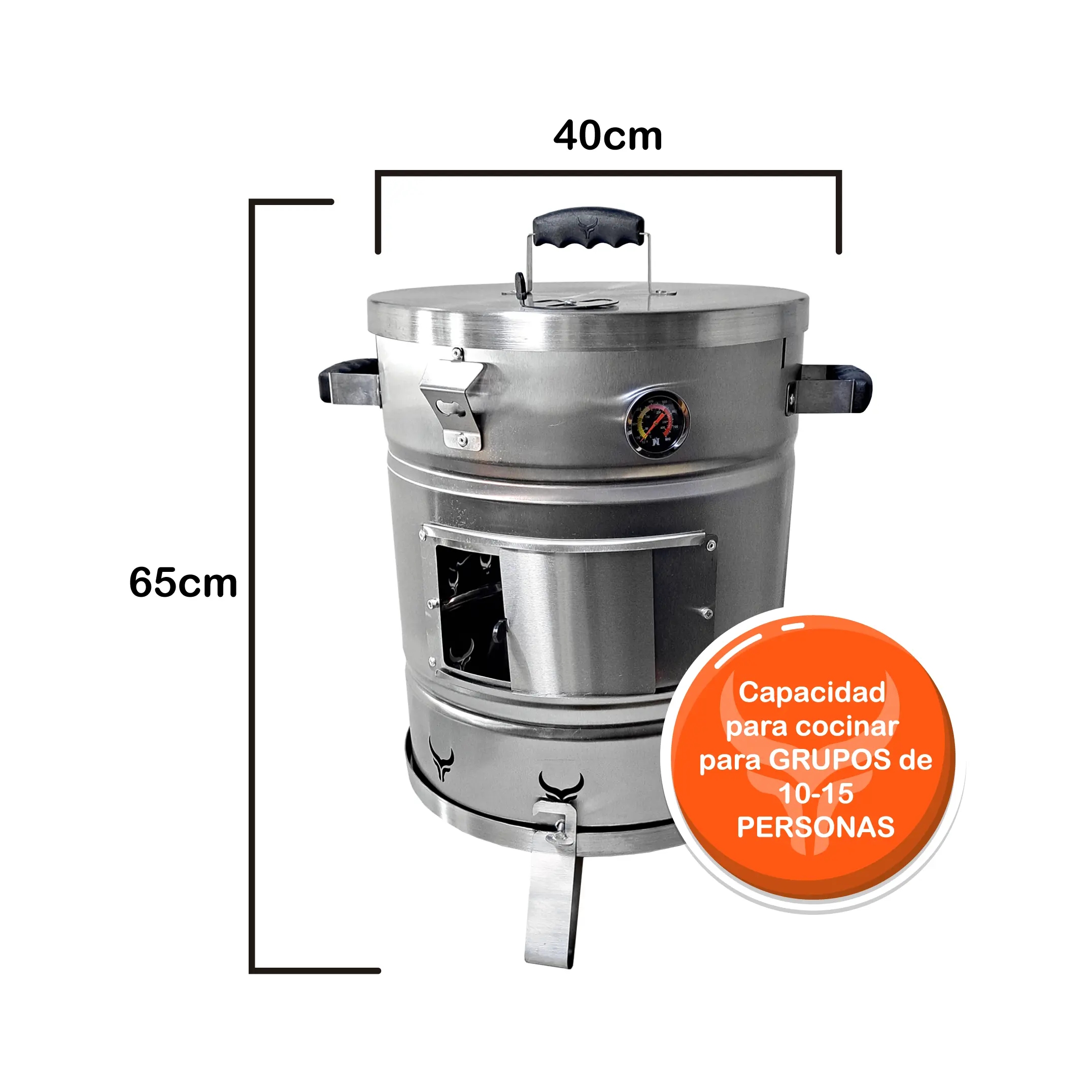 Barril ahumador jabalí premium con capacidad de 10 a 15 platillos