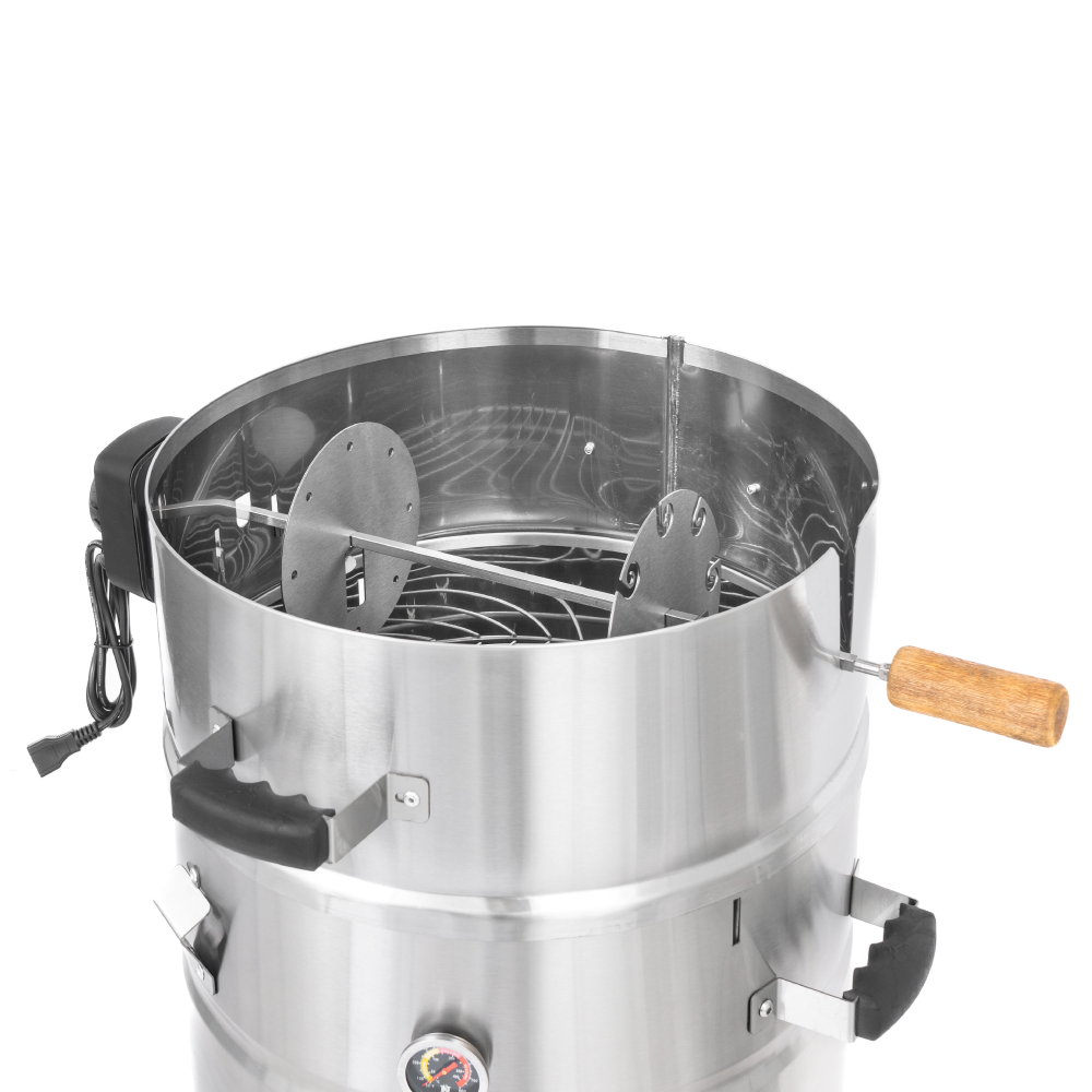 rostizador2 Combo de barril ahumador bufalo premium con rostizador