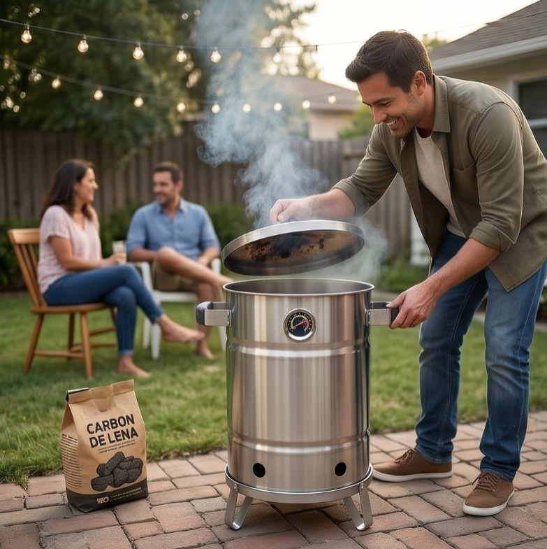 sabor a la brasa en barril ahumador